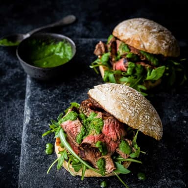 Portuguese prego with green piri-piri image