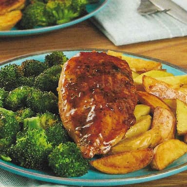 Honey Balsamic Chicken with Crispy Broccoli & Potatoes image
