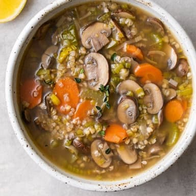 Mushroom soup with buckwheat image